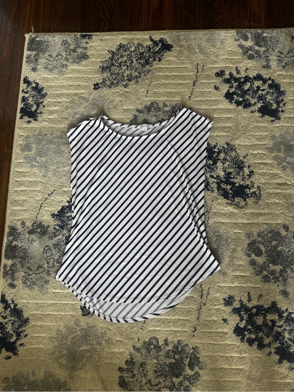 Green Envelope Black & White Diagonal Stripe Tank Top